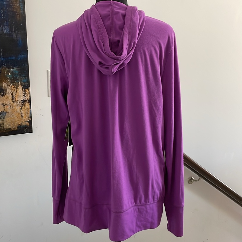 TEK GEAR DryTek Hoodie Sweat Shirt SizeL Berry Color Athletic Sporty Relaxed Fit - Picture 2 of 9